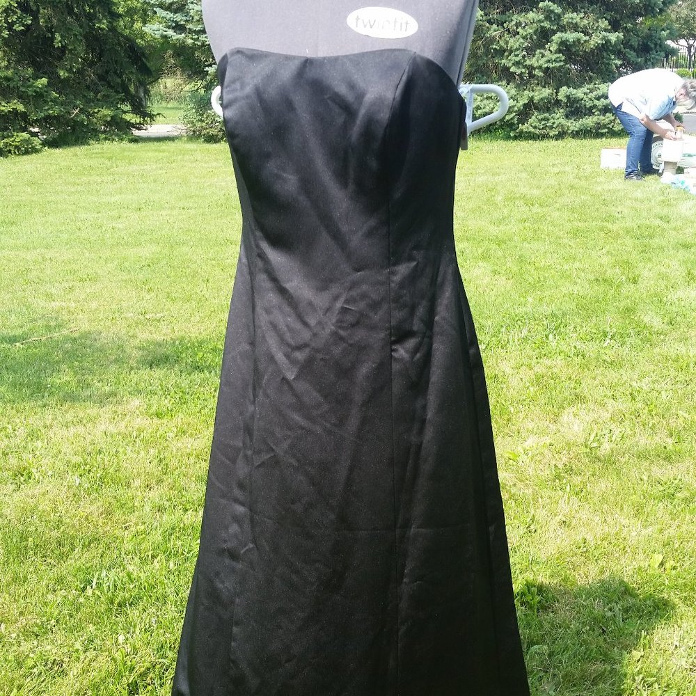 Black, strapless, floor length, size 12 formal dress